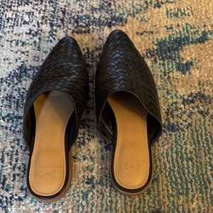 Marc Fisher Black Woven Mules